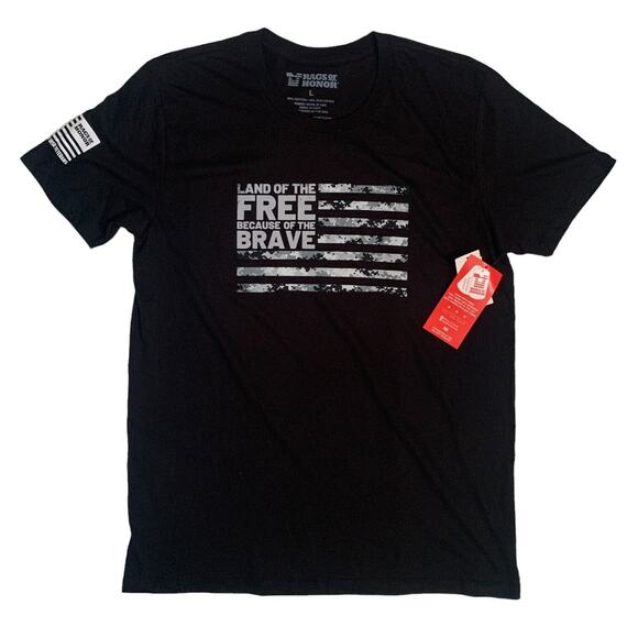 Rags Of Honor Men's Size L Land Of The Free Because Of The Brave T-Shirt New - Picture 1 of 11